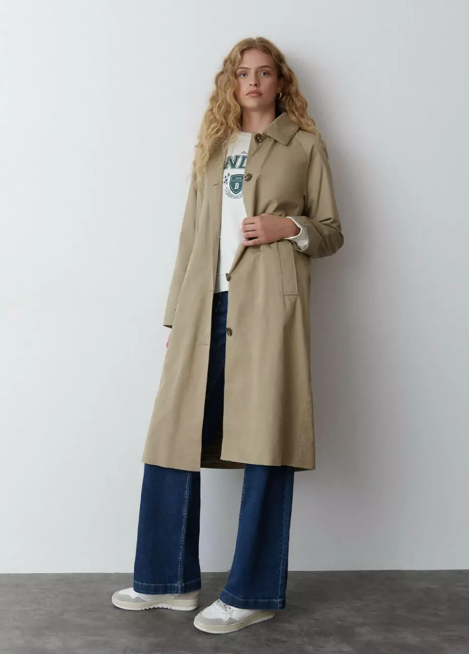 Mujer Brownie Spain Abrigos Y Chaquetas-Gabardina Larga Cuello Pana