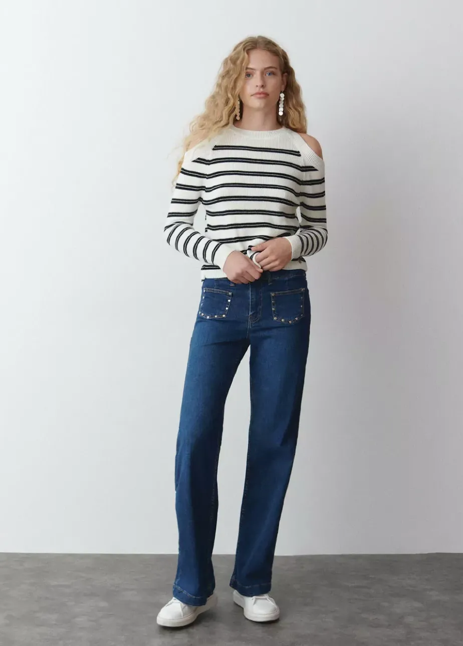 Mujer Brownie Spain Jerséis-Jersey Aperturas Hombros Rayas
