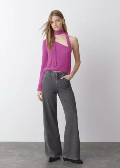 Mujer Brownie Spain Jerséis-Jersey Asimetrico Pelo Bufanda