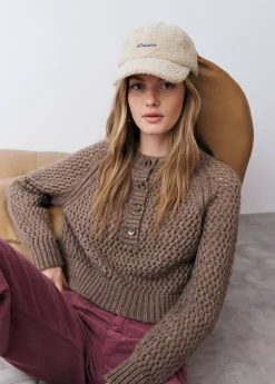 Mujer Brownie Spain Jerséis-Jersey Calado Botones Cuello