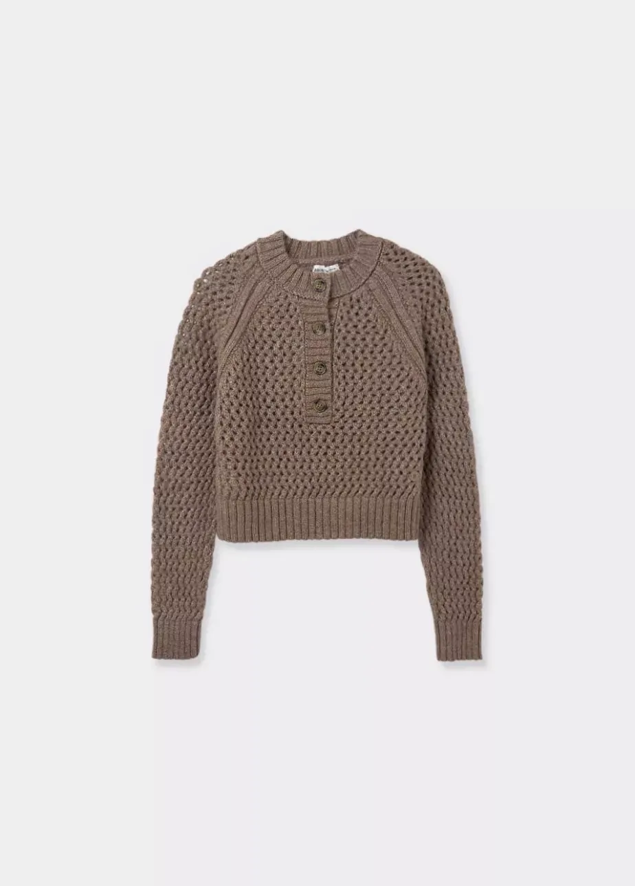 Mujer Brownie Spain Jerséis-Jersey Calado Botones Cuello