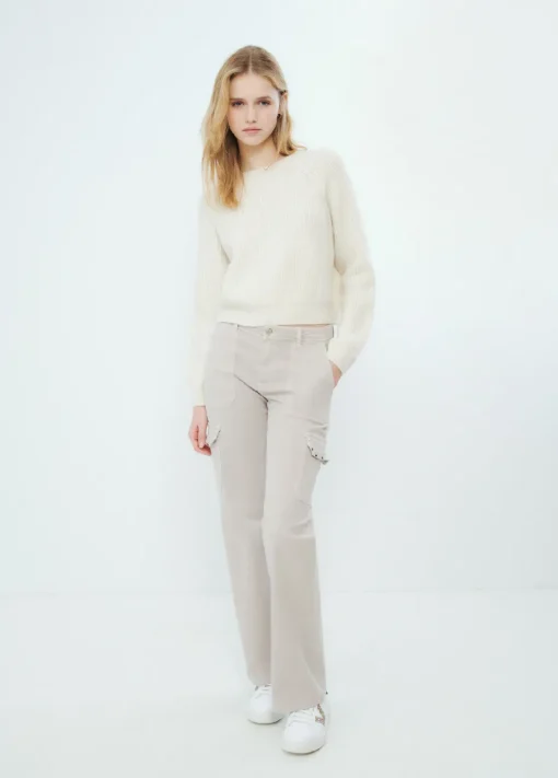 Mujer Brownie Spain Jerséis-Jersey Cropped Basico Cuello Redondo