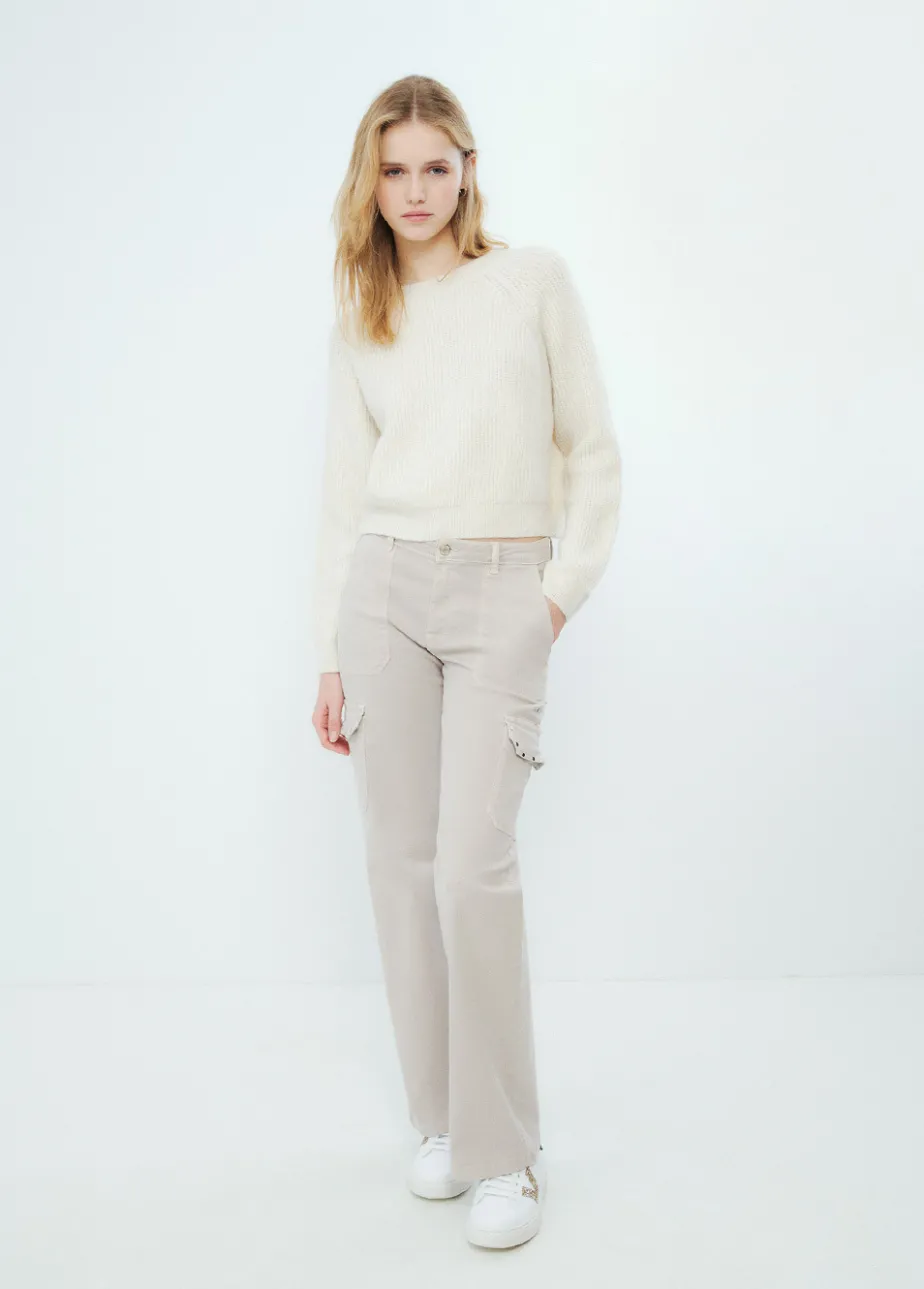Mujer Brownie Spain Jerséis-Jersey Cropped Basico Cuello Redondo