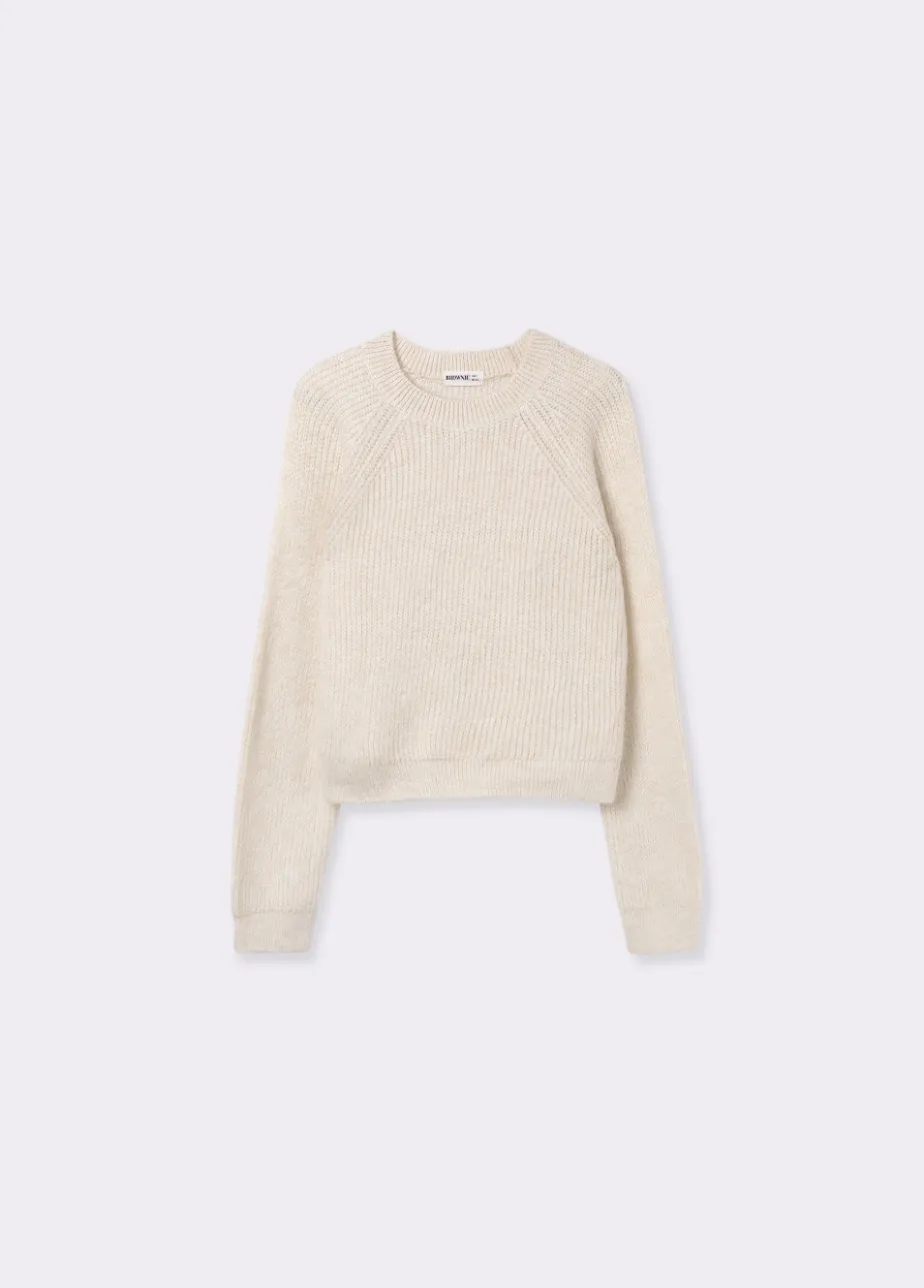 Mujer Brownie Spain Jerséis-Jersey Cropped Basico Cuello Redondo