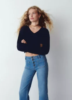 Mujer Brownie Spain Jerséis-Jersey Cropped Cuello Pico