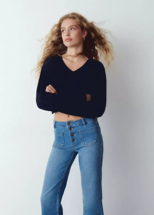Mujer Brownie Spain Jerséis-Jersey Cropped Cuello Pico