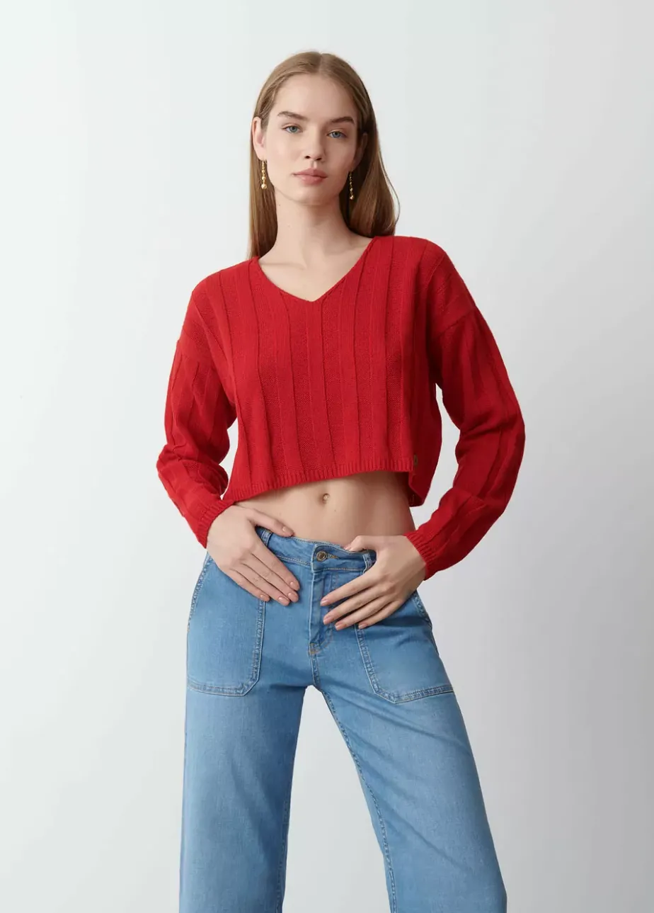 Mujer Brownie Spain Jerséis-Jersey Cropped Cuello Pico