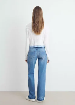 Mujer Brownie Spain Jerséis-Jersey Cropped Detalle Camisa