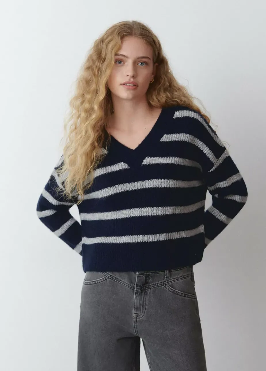 Mujer Brownie Spain Jerséis-Jersey Cuello Pico Rayas