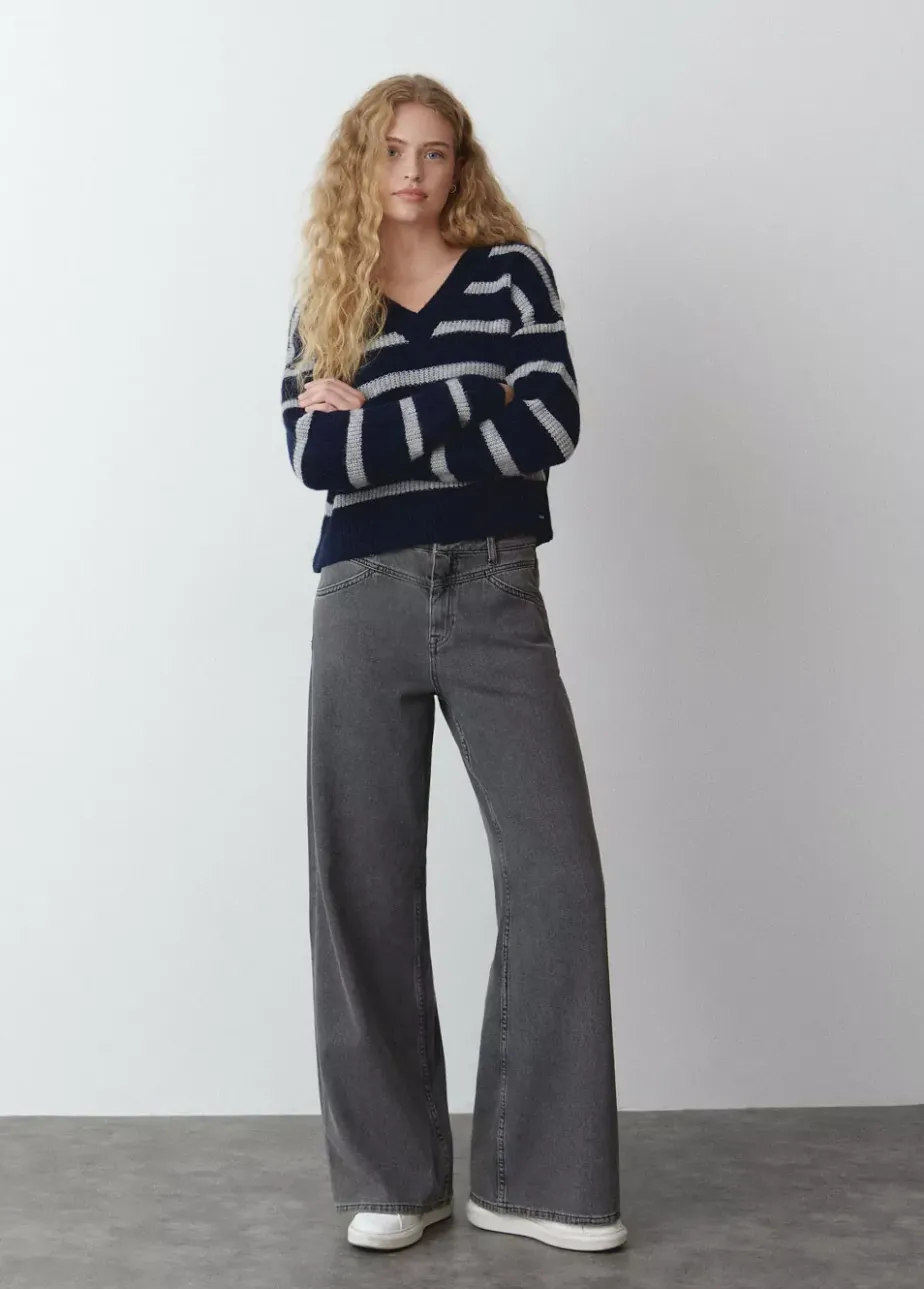 Mujer Brownie Spain Jerséis-Jersey Cuello Pico Rayas