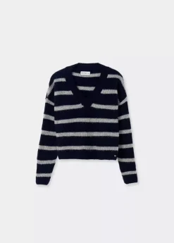 Mujer Brownie Spain Jerséis-Jersey Cuello Pico Rayas