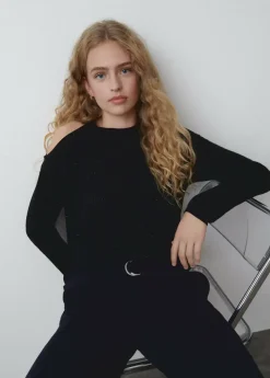Mujer Brownie Spain Jerséis-Jersey Cut Out Hilo Metalizado Negro