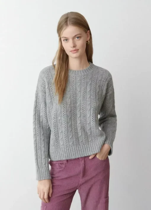Mujer Brownie Spain Jerséis-Jersey Trenzas Cuello Redondo