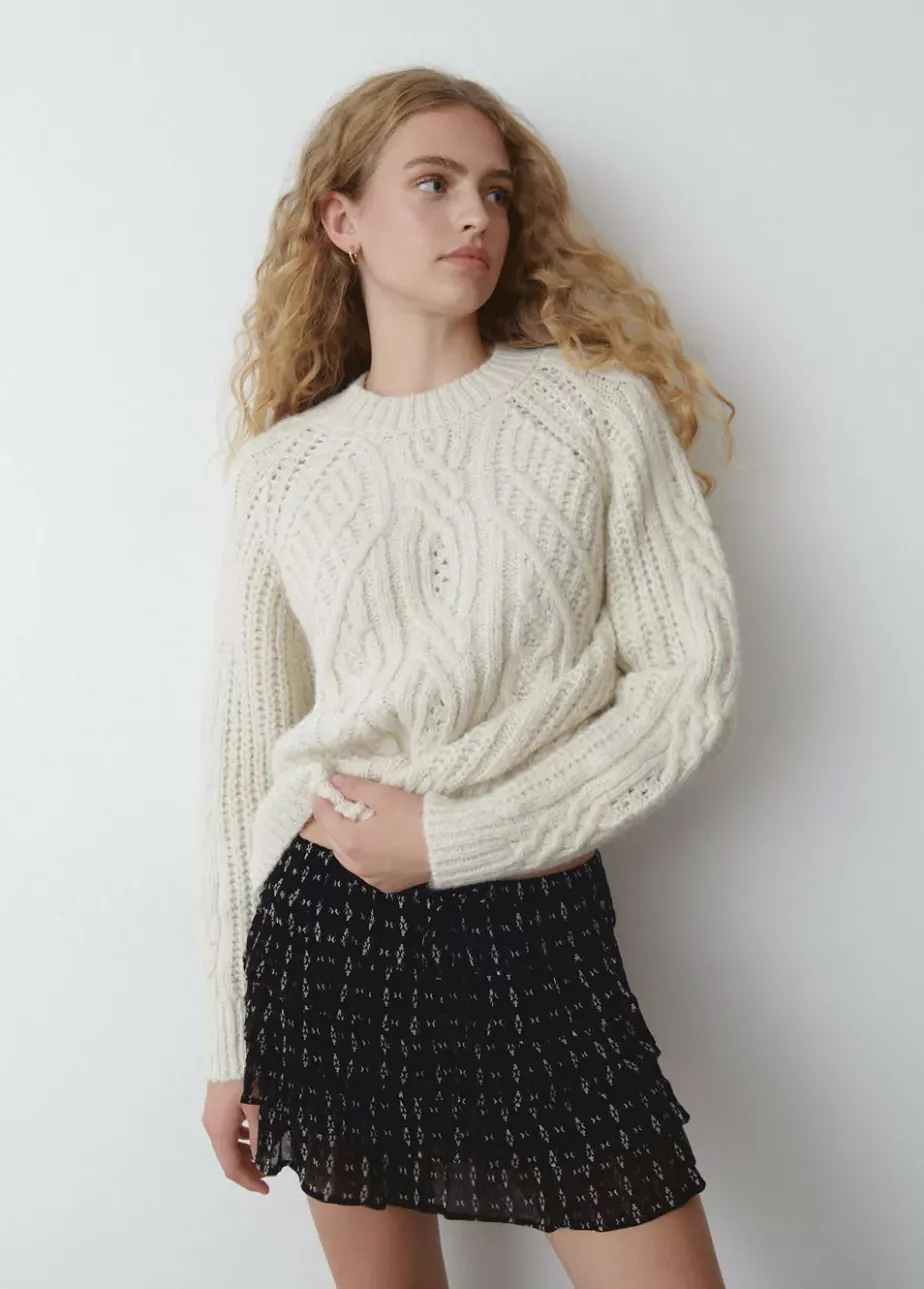 Mujer Brownie Spain Jerséis-Jersey Trenzas Cuello Redondo