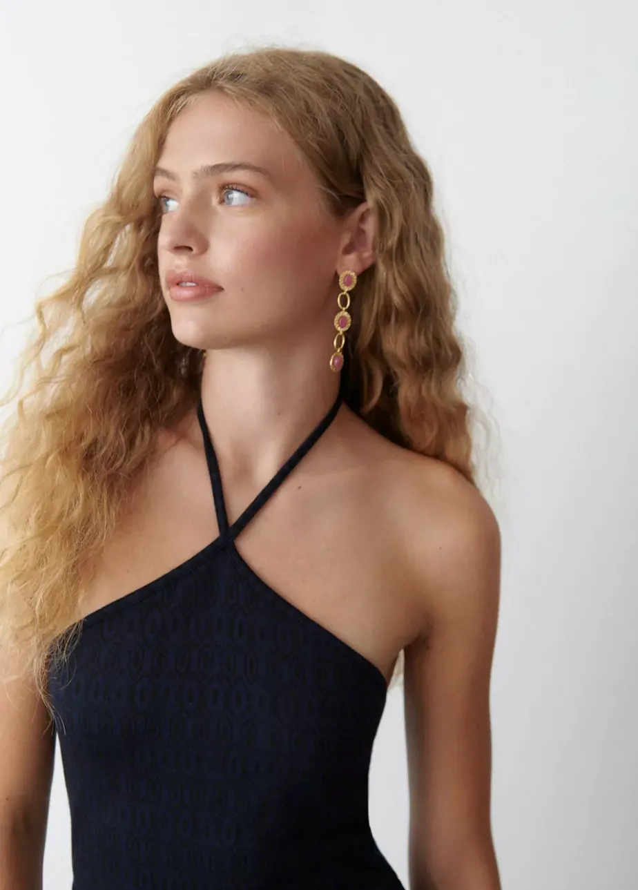 Mujer Brownie Spain Vestidos-Mono Halter Jacquard