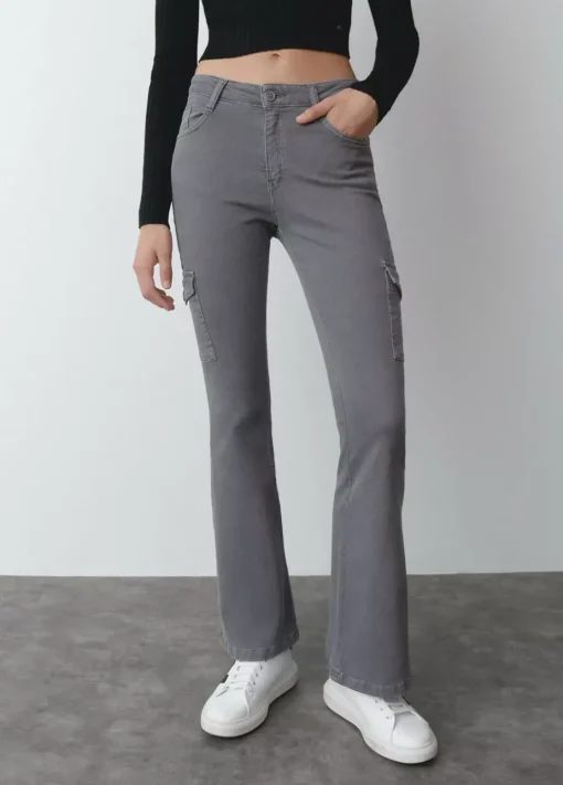 Mujer Brownie Spain Pantalones-Pantalon Campana Cargo