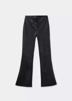 Mujer Brownie Spain Pantalones-Pantalon Efecto Piel Acordonado