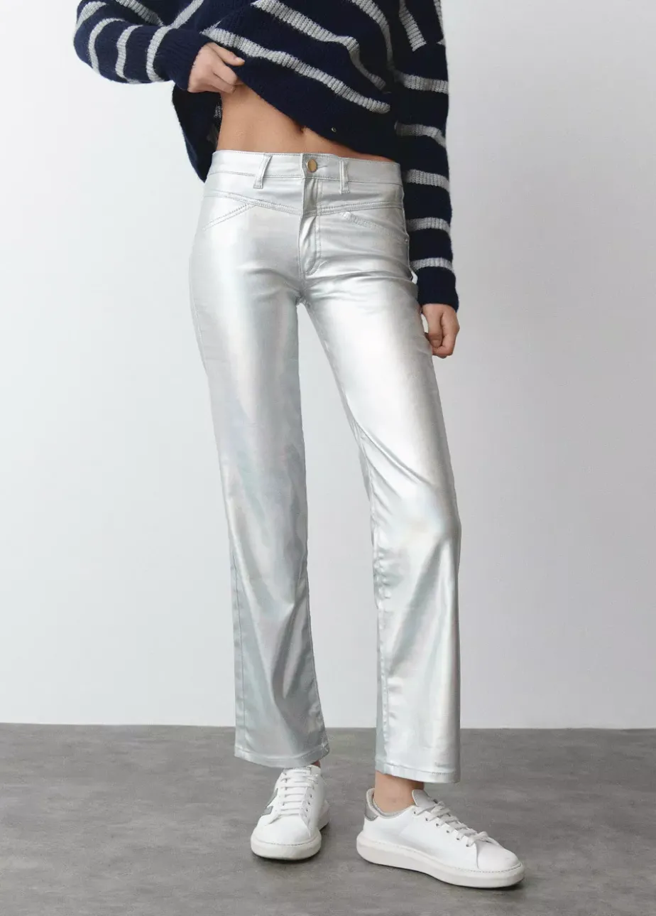 Mujer Brownie Spain Pantalones-Pantalon Metalizado