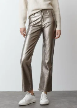 Mujer Brownie Spain Pantalones-Pantalon Metalizado Efecto Piel