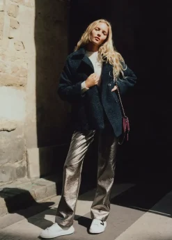 Mujer Brownie Spain Pantalones-Pantalon Metalizado Efecto Piel