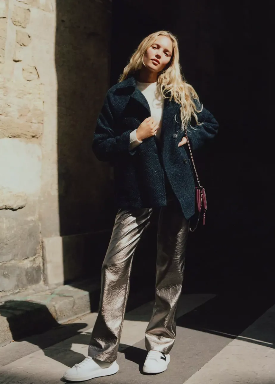 Mujer Brownie Spain Pantalones-Pantalon Metalizado Efecto Piel