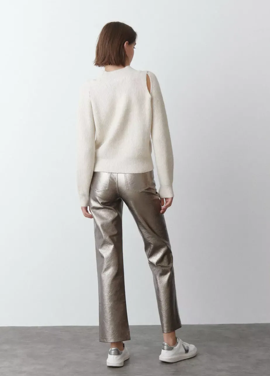 Mujer Brownie Spain Pantalones-Pantalon Metalizado Efecto Piel