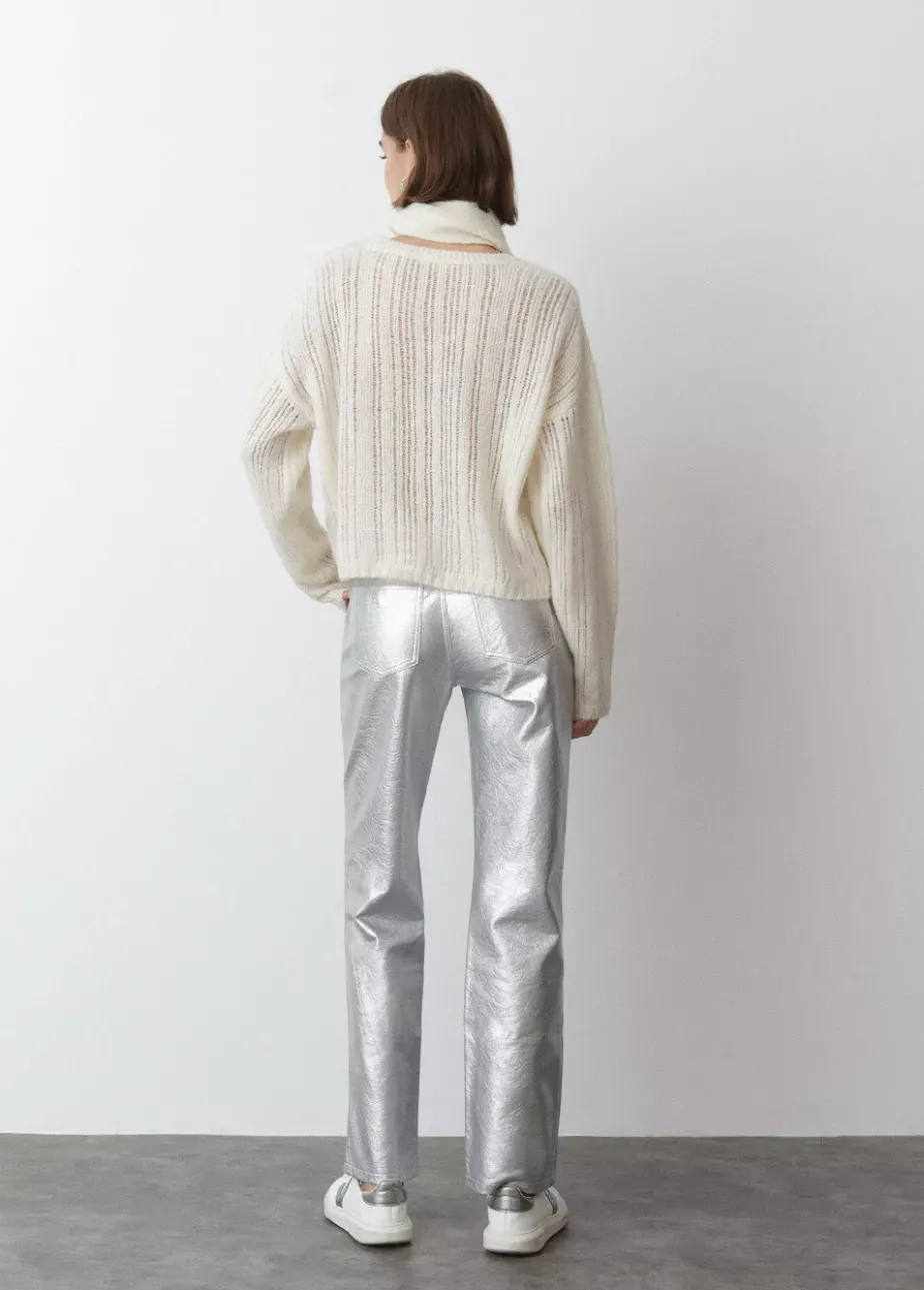 Mujer Brownie Spain Pantalones-Pantalon Metalizado Efecto Piel