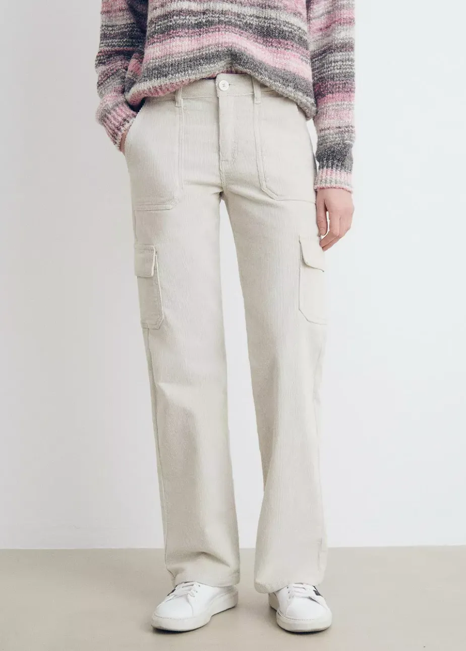 Mujer Brownie Spain Pantalones-Pantalon Pana Cargo
