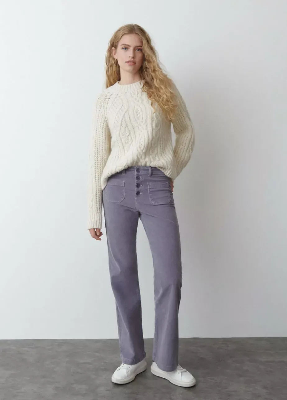 Mujer Brownie Spain Pantalones-Pantalon Pana Culotte Bolsillo Frontal