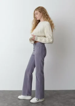 Mujer Brownie Spain Pantalones-Pantalon Pana Culotte Bolsillo Frontal