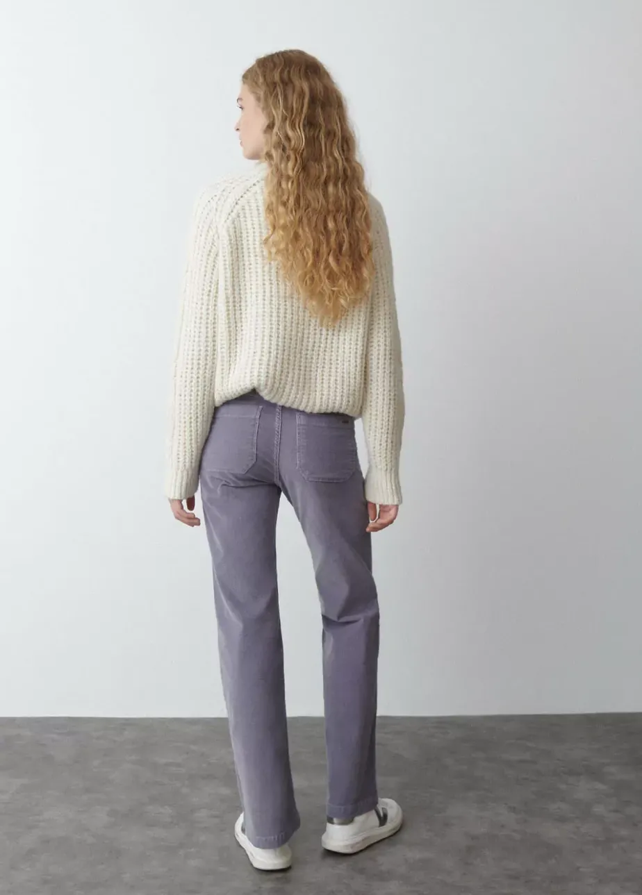 Mujer Brownie Spain Pantalones-Pantalon Pana Culotte Bolsillo Frontal