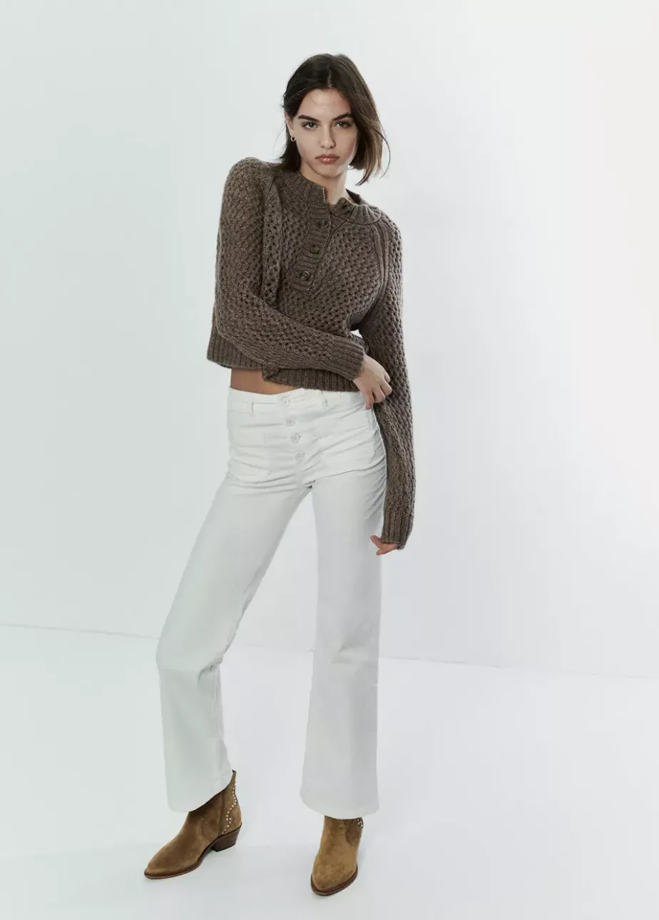 Mujer Brownie Spain Pantalones-Pantalon Pana Culotte Bolsillo Frontal