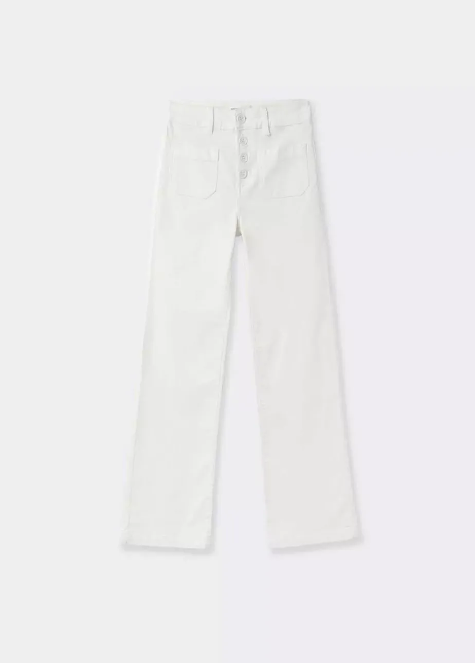 Mujer Brownie Spain Pantalones-Pantalon Pana Culotte Bolsillo Frontal