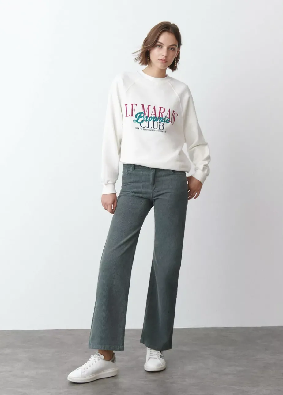 Mujer Brownie Spain Pantalones-Pantalon Pana Recto