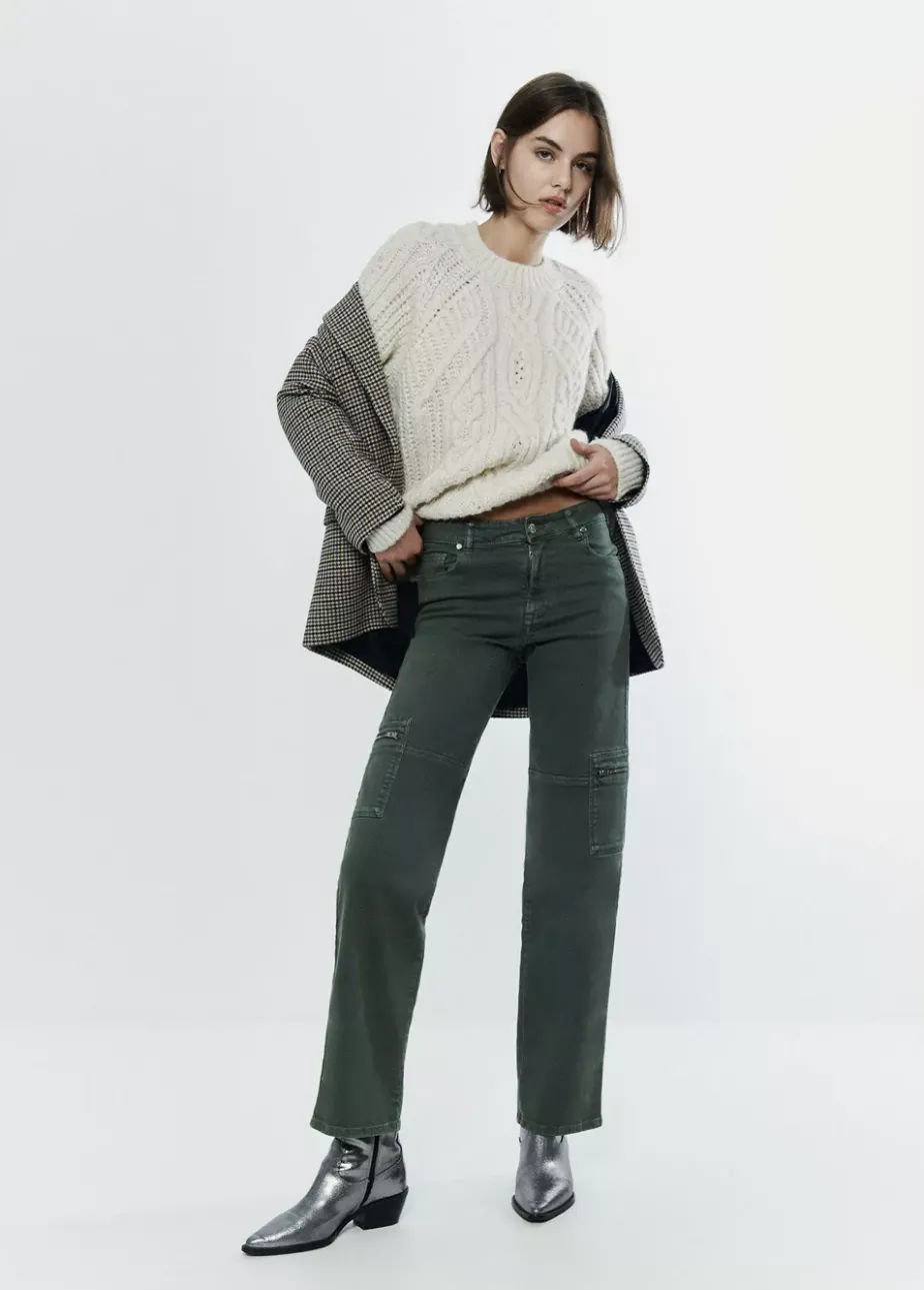 Mujer Brownie Spain Pantalones-Pantalon Recto Cargo