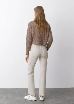 Mujer Brownie Spain Pantalones-Pantalon Recto Cargo Tachas