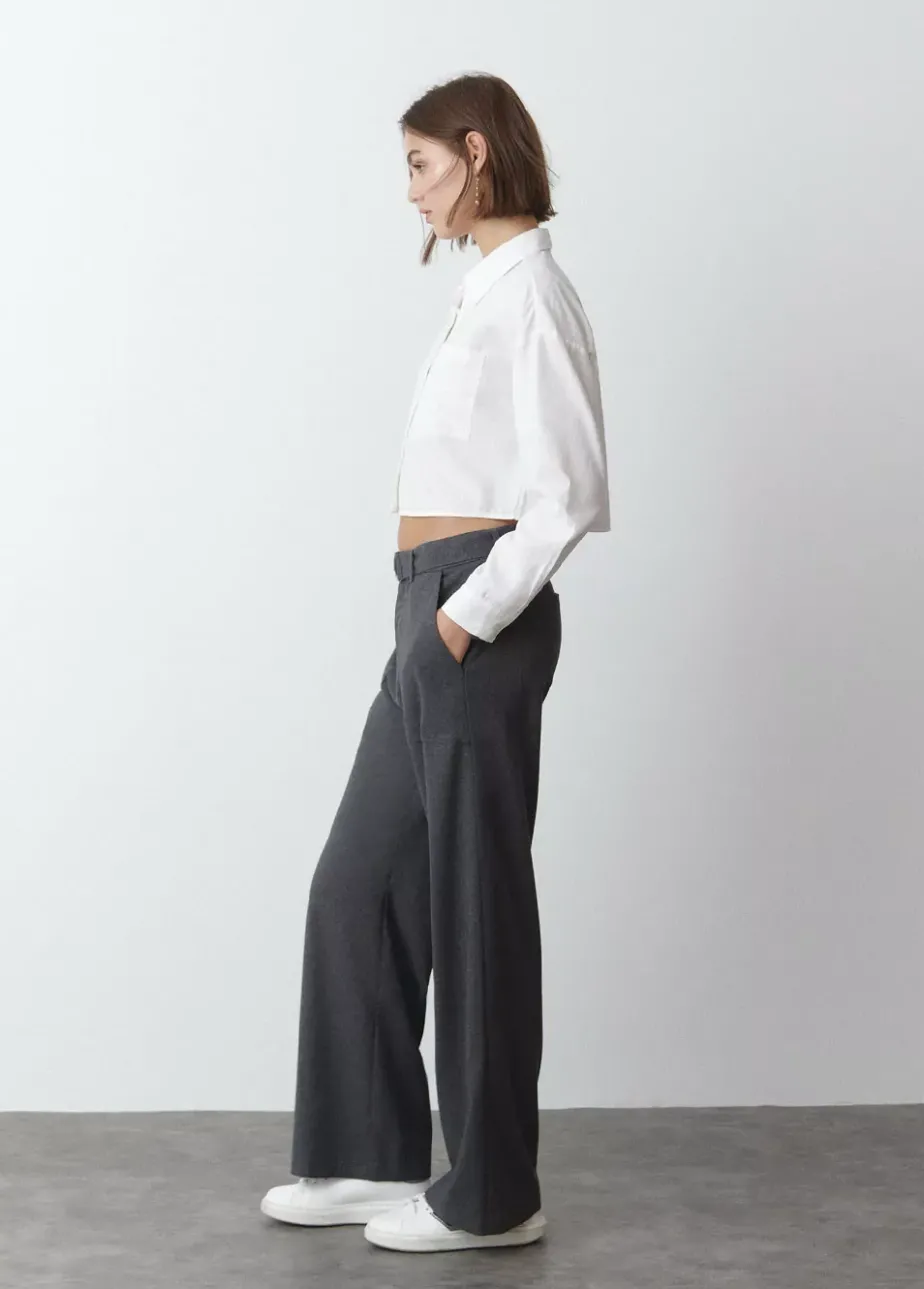 Mujer Brownie Spain Pantalones-Pantalon Recto Con Cinturon