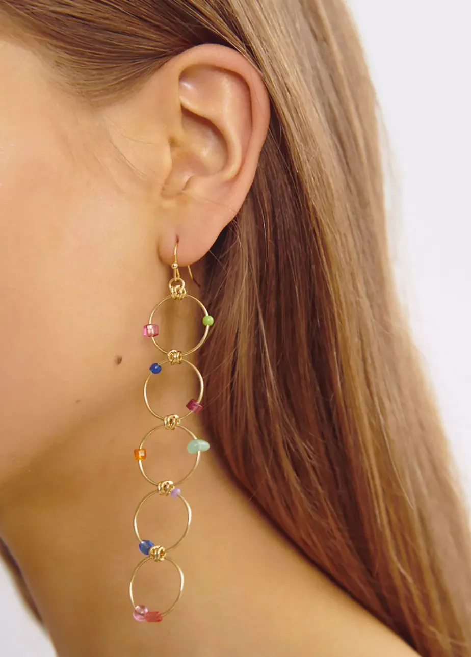 Mujer Brownie Spain Otros Accesorios-Pendientes Largo Cinco Aros Piedras