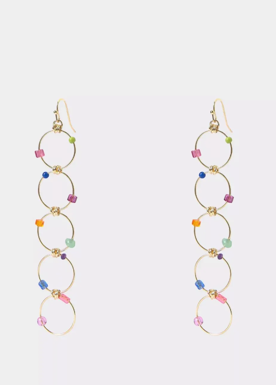 Mujer Brownie Spain Otros Accesorios-Pendientes Largo Cinco Aros Piedras