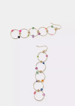 Mujer Brownie Spain Otros Accesorios-Pendientes Largo Cinco Aros Piedras