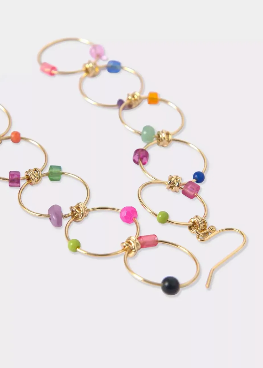 Mujer Brownie Spain Otros Accesorios-Pendientes Largo Cinco Aros Piedras