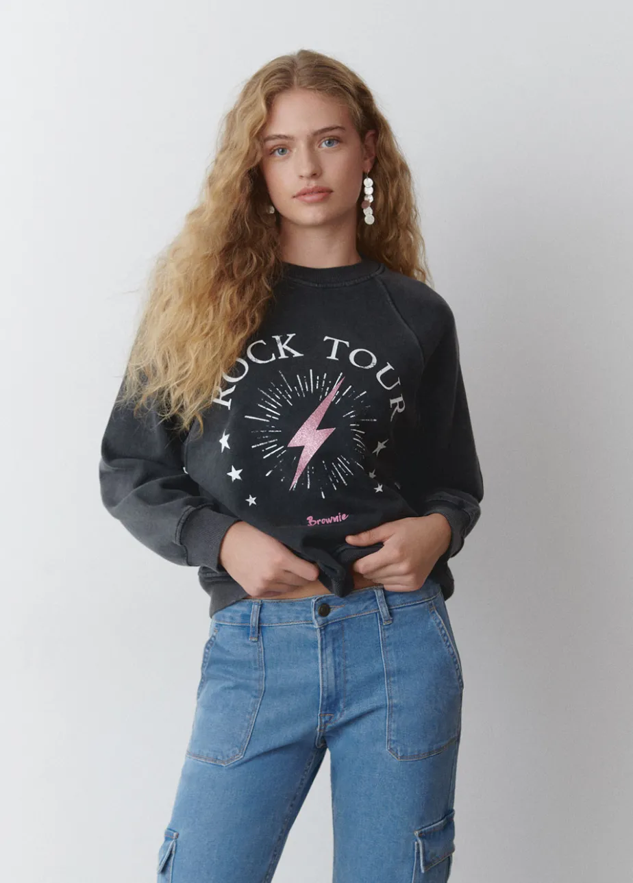 Mujer Brownie Spain Sudaderas-Sudadera Rayo Rock Tour
