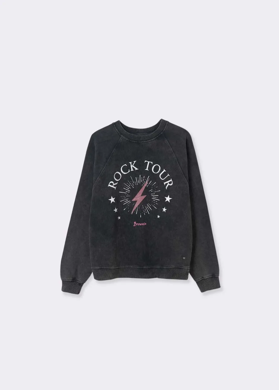 Mujer Brownie Spain Sudaderas-Sudadera Rayo Rock Tour