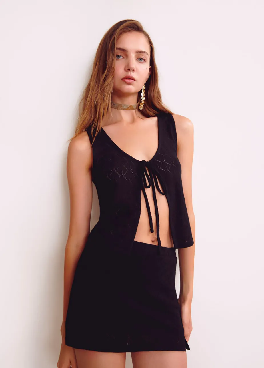 Mujer Brownie Spain Tops-Top Chaleco Calado