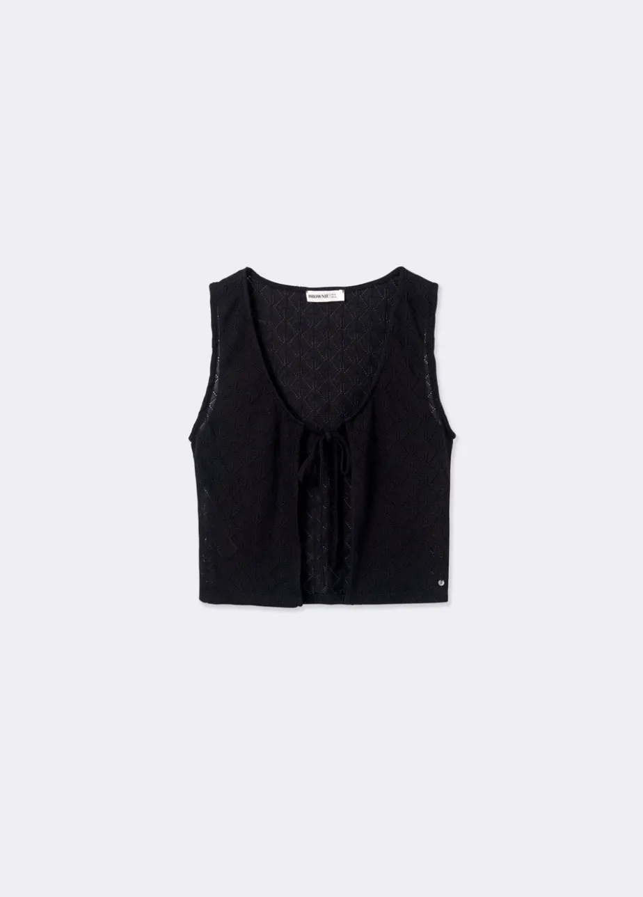 Mujer Brownie Spain Tops-Top Chaleco Calado