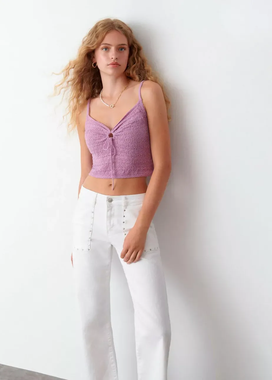 Mujer Brownie Spain Tops-Top Crochet Tirantes Nudo