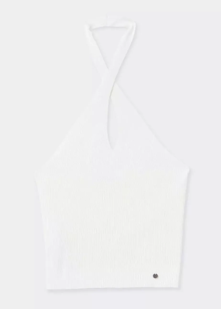 Mujer Brownie Spain Tops-Top Punto Cruzado Cuello