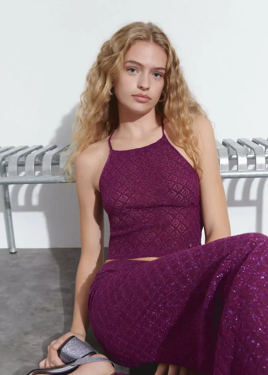 Mujer Brownie Spain Tops-Top Punto Hilo Metalizado