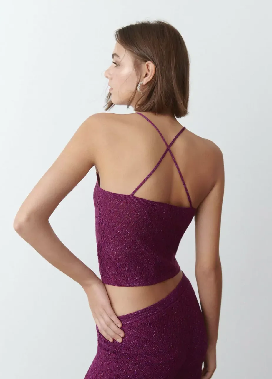 Mujer Brownie Spain Tops-Top Punto Hilo Metalizado