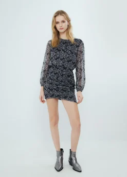 Mujer Brownie Spain Vestidos-Vestido Drapeado Estampado Ikat